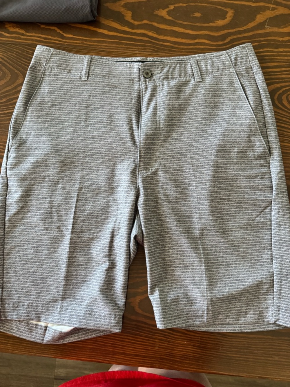 Pebble Beach Light Gray Striped Flat Front Shorts